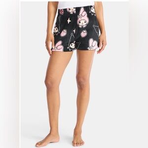 Sanrio Women's My Melody and Kuromi Print Plush Fleece Shorts